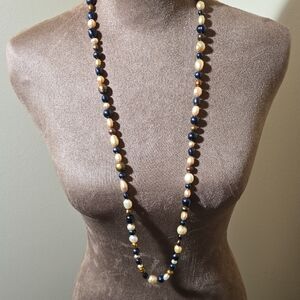 Honora Collection Bronze Gold Black Pearl Strand Sterling Silver Necklace #942